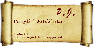 Pengő Jolánta névjegykártya